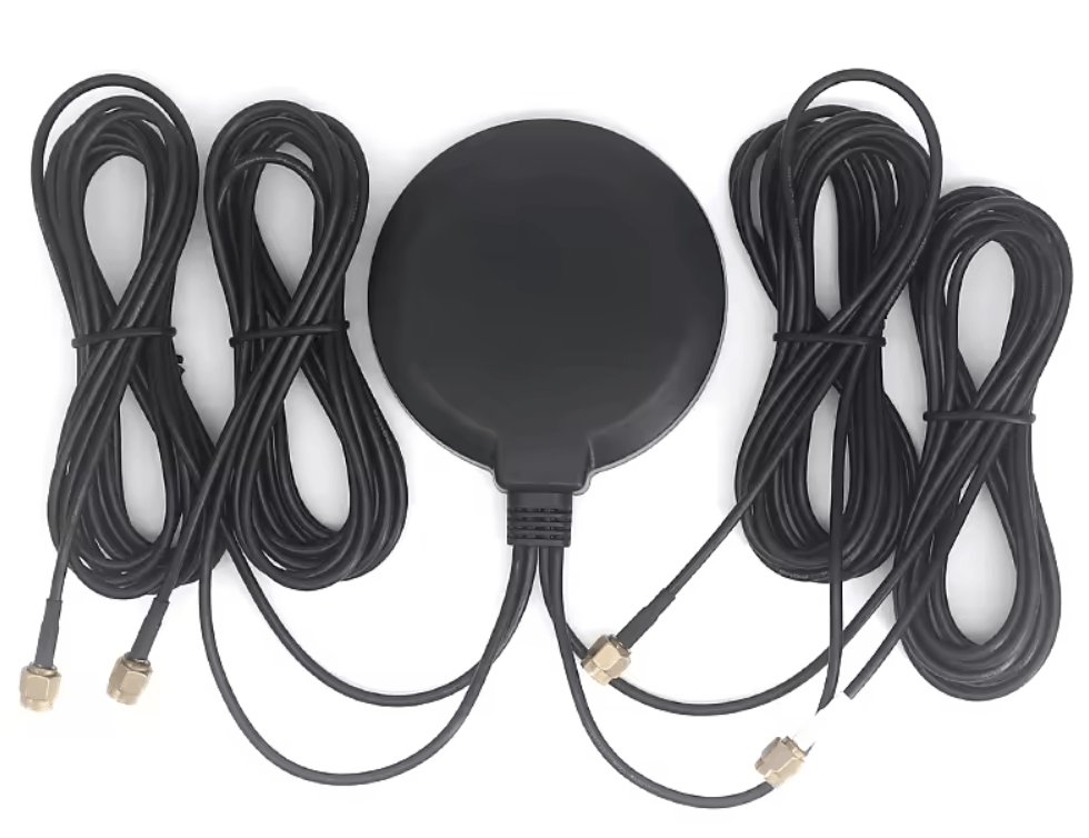 4-in-1 antenna for EverWatch Controller with multiple cables for Bluetooth, WiFi, Cellular, and GPS connections, suitable for boat monitoring setup.